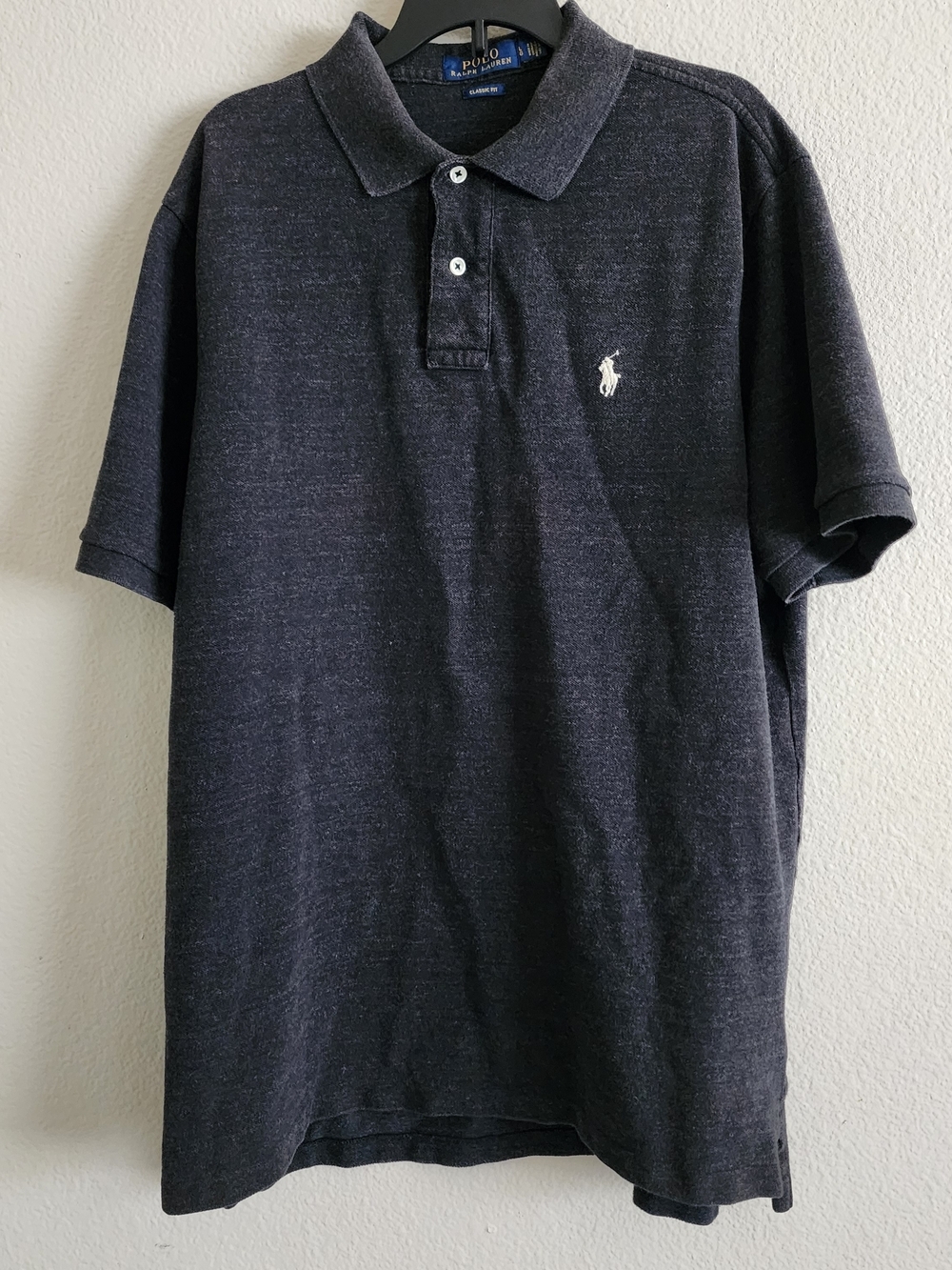 Polo Ralph Lauren Classic Fit Charcoal Heather Grey Polo Shirt Size Large